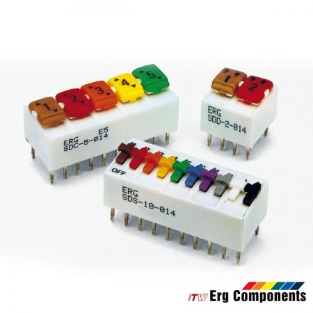 ITW ERG DIL Switches - DPST, SPST, SPDT - ITW ERG Spectra DIL (SDS, SDC, SDD) 014 - Jumper Switches / DIP Switches